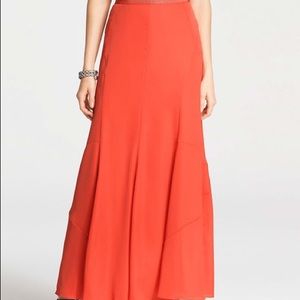 Ann Taylor Lipstick Red Maxi Skirt